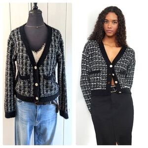 Beulah Tweed cardigan sweater sz M/L